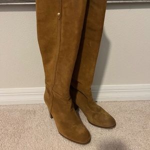 Suede camel boots
